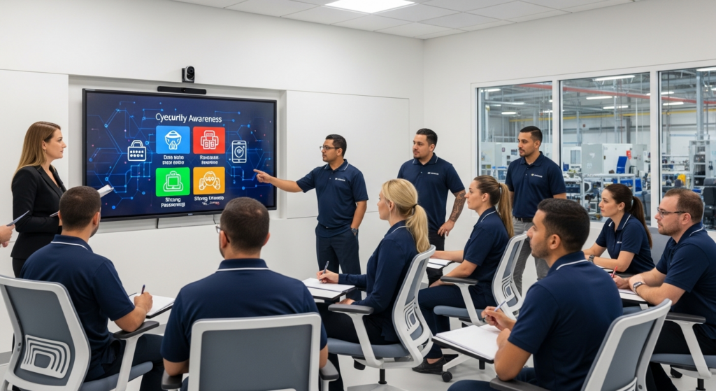 NWA manufacturing employees in cybersecurity training session